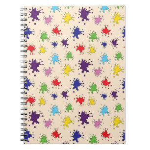 Künstlerpalette Farbe und Tintenkleckse Notizbuch Notizblock