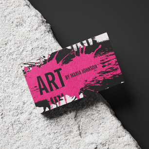 Künstlerpinsel Illustrator Pink und Schwarz Tinte  Visitenkarte