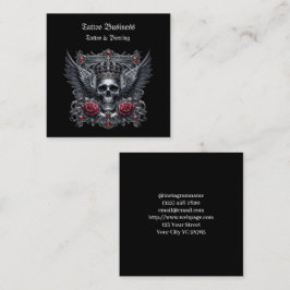 Künstlersalon Tattoo Business Card Quadratische Visitenkarte