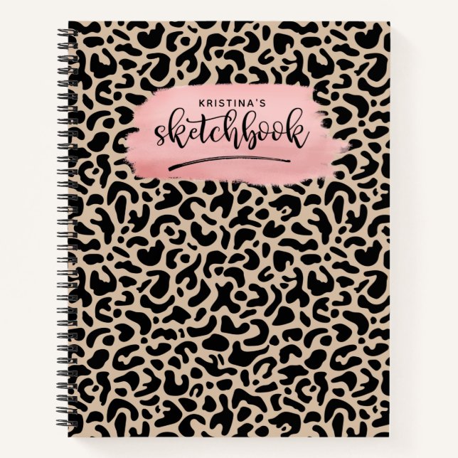 Künstlersketchbook Elegante Tierdrucken Notizbuch (Vorderseite)
