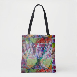 Künstlertasche mit abstrakten Handabdrücken Tasche
