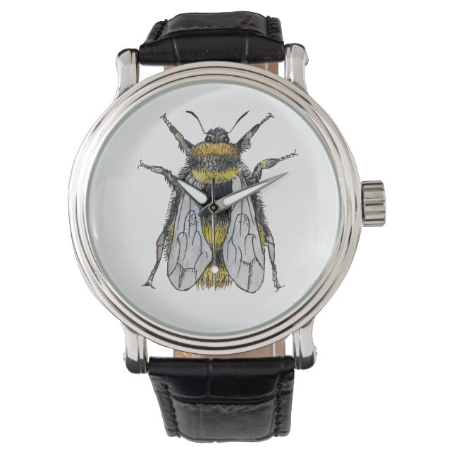 Künstleruhr für Hummeln Armbanduhr (Vorderseite)