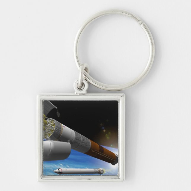 Künstlerwiedergabe einer Heavy-Lift-Rakete Schlüsselanhänger (Vorne)