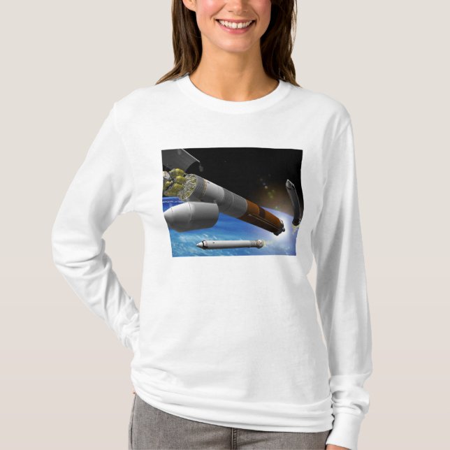 Künstlerwiedergabe einer Heavy-Lift-Rakete T-Shirt (Vorderseite)