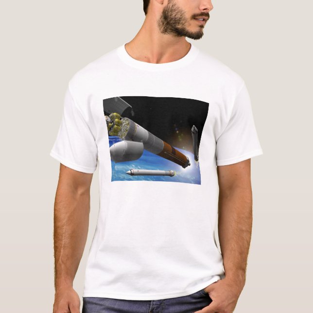 Künstlerwiedergabe einer Heavy-Lift-Rakete T-Shirt (Vorderseite)