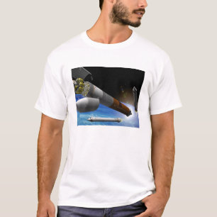 Künstlerwiedergabe einer Schweraufzug Rakete T-Shirt