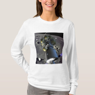 Künstlerwiedergabe eines neuen Raumschiffes zum T-Shirt