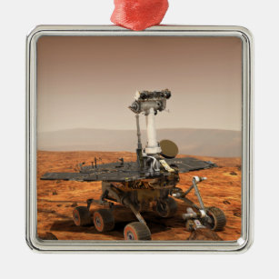 Künstlerwiedergabe von Mars Rover Silbernes Ornament