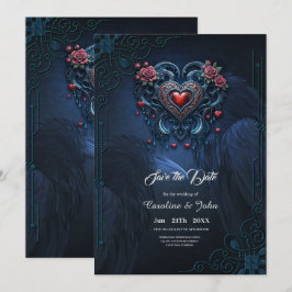 Künstlich gestaltetes gotisches Herz Save The Date