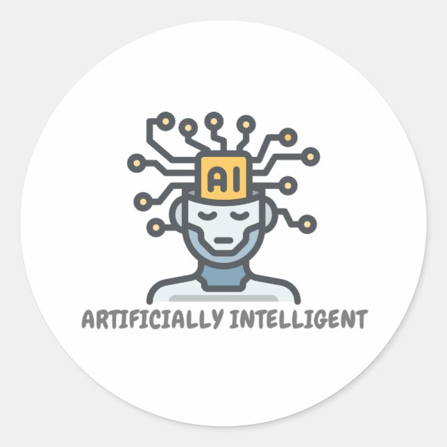 Künstlich Intelligentes Textdesign Runder Aufkleber (Vorderseite)