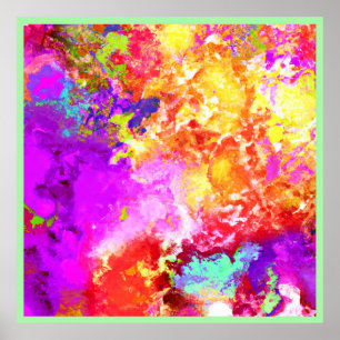 Künstliche Abstrakte Farbexplosionen Poster