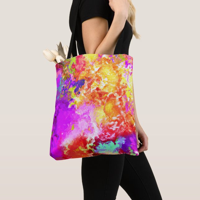 Künstliche Abstrakte Farbexplosionen Tasche (Von Nahem)