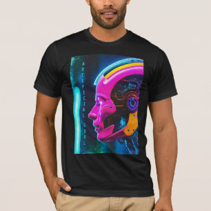 Künstliche Cyberpunk-Androiden-Seele Gesicht T-Shirt