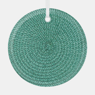 Künstliche geflochtene grüne Stofftextur. Ornament Aus Glas
