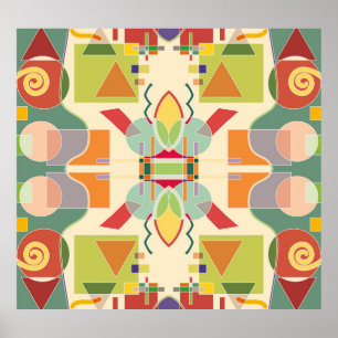 Künstliche Geometrie: farbiges nahtloses Muster Poster