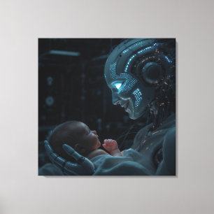 Künstliche Grace - Mutterschafts-Roboter und Baby Leinwanddruck