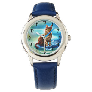 Künstliche Intelligenz einer Katze auf dem Wasser Armbanduhr
