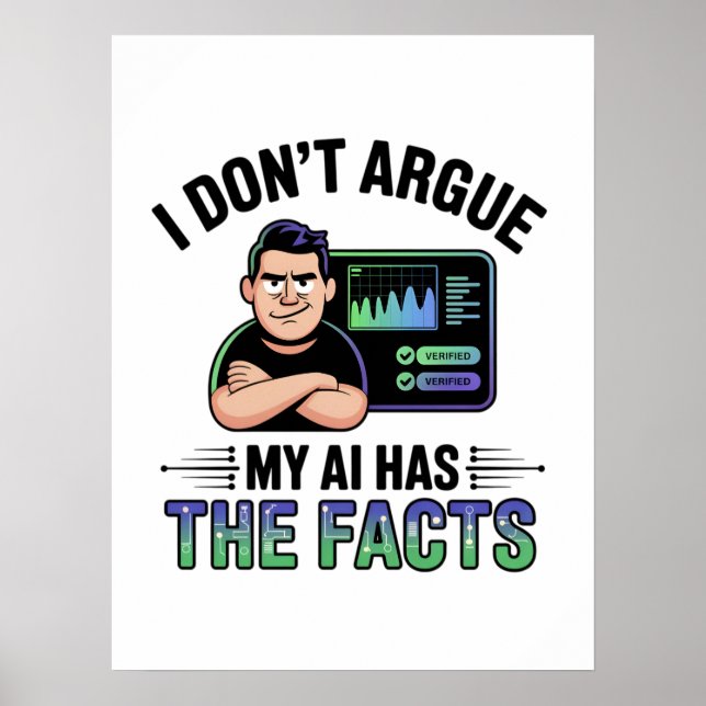 Künstliche Intelligenz Fakten zum Design von Späße Poster (Vorne)