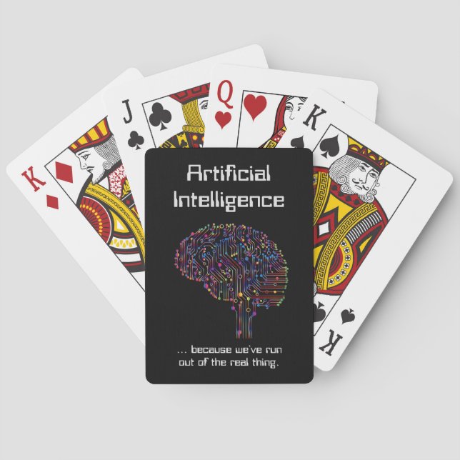 Künstliche Intelligenz gegen wirkliche Dinge Spielkarten (Rückseite)