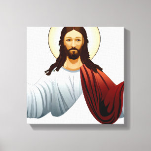 Künstliche Intelligenz Kunst Jesu mit Waffen aus Leinwanddruck