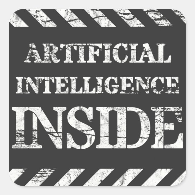 Künstliche Intelligenz Quadratischer Aufkleber (Vorderseite)