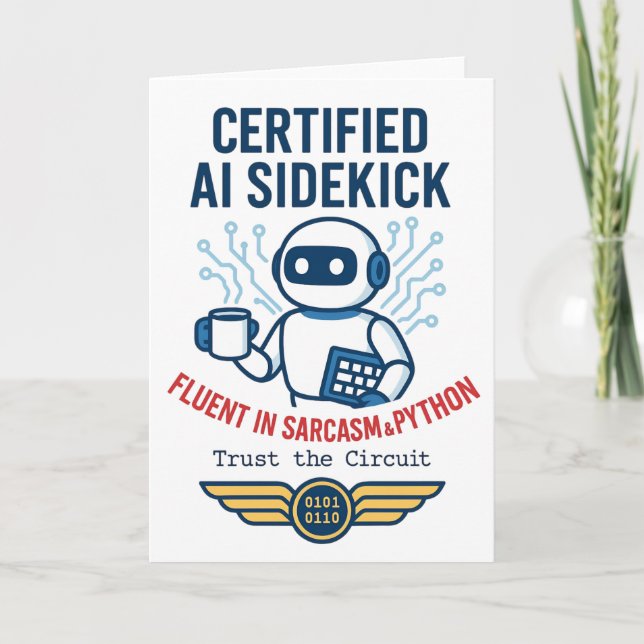 Künstliche Intelligenz Sidekick Funny Design Karte (Vorderseite)