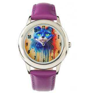 Künstliche Intelligenzkatze Armbanduhr