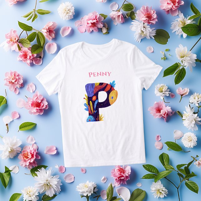 Künstliche Monogramm - Letter P Bold und Vibrandin Tri-Blend Shirt (Von Creator hochgeladen)