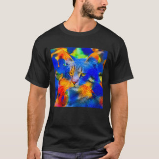 Künstliche neuronale Blume Wildkatze T-Shirt