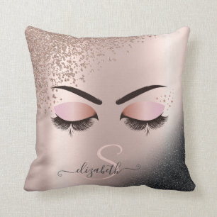 Künstliche Wimpern Schwarze Rose Gold Glitter Diam Kissen