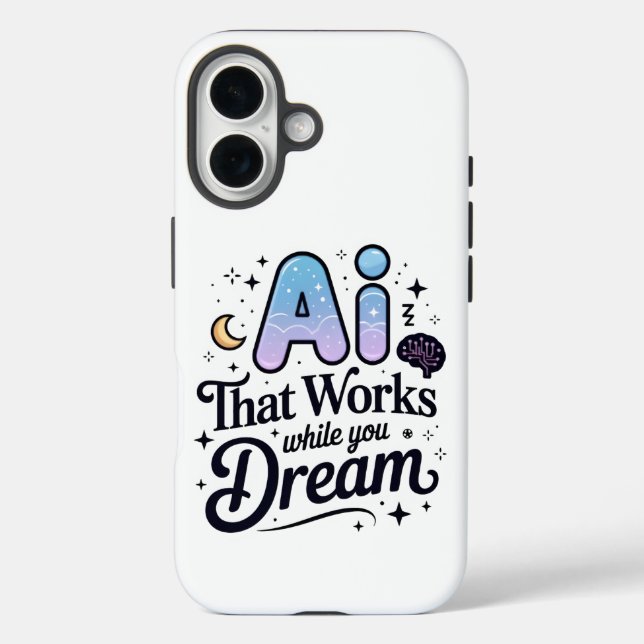 Künstlicher Intelligenzträumentwurf iPhone 16 Hülle (Rückseite)