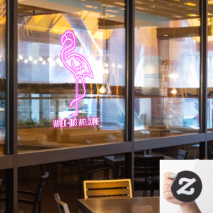 Künstlicher Neonrosa Flamingo Laufkundschaft Willk Fensteraufkleber