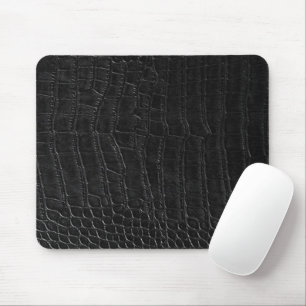 Künstlicher schwarzer Alligator-Krokodil-Leder-Dru Mousepad