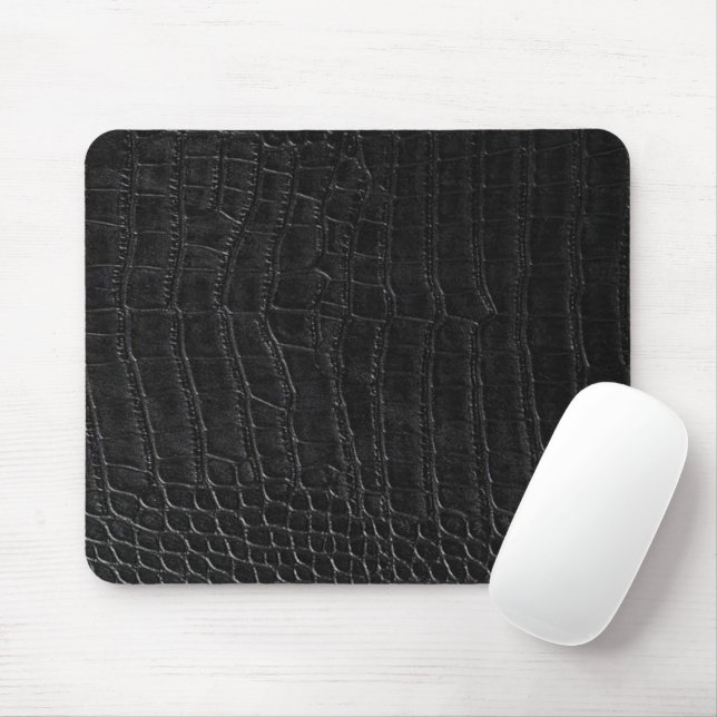 Künstlicher schwarzer Alligator-Krokodil-Leder-Dru Mousepad (Mit Mouse)
