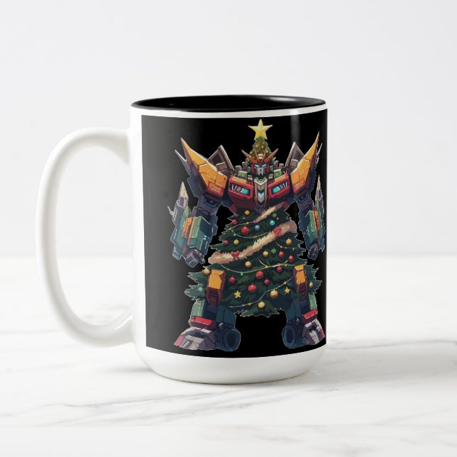 Künstlicher Weihnachtsbaum-Roboter Zweifarbige Tasse (Links)