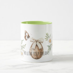 Künstliches Holz-Oster-Ei-Band-Schmetterling-Gänse Tasse