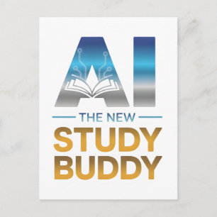Künstliches Intelligenz-Studienbuddy-Design Postkarte