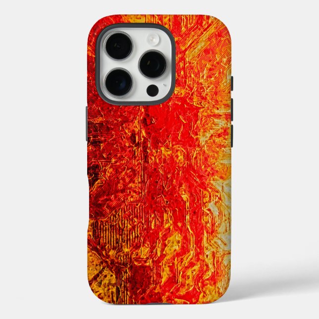 Kunstliebhaber und Trendsetter rot und gelb iPhone 16 Pro Hülle (Rückseite)