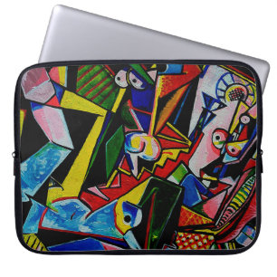 Kunstmalerei Abstrakte Dreieck-Kurve Quadrat, Pabl Laptopschutzhülle