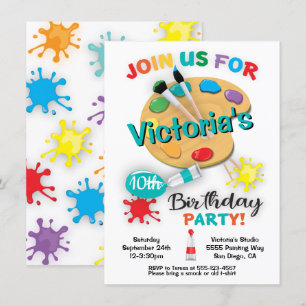 Kunstmalerei Geburtstagsparty Einladungen