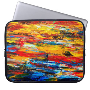 Kunstmalerei mit Messer aus der Palette, Malerei Laptopschutzhülle
