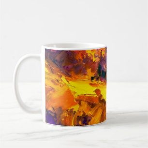 Kunstmalerei mit Palettenmessermalerei,Leinwand,ab Kaffeetasse