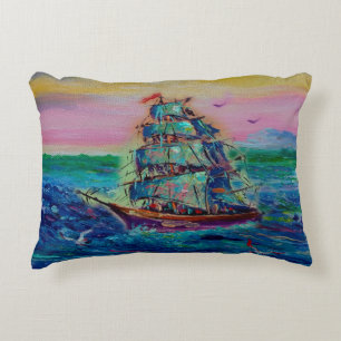 Kunstmalerei Öl Farbe barque Glück thailandabstra Dekokissen