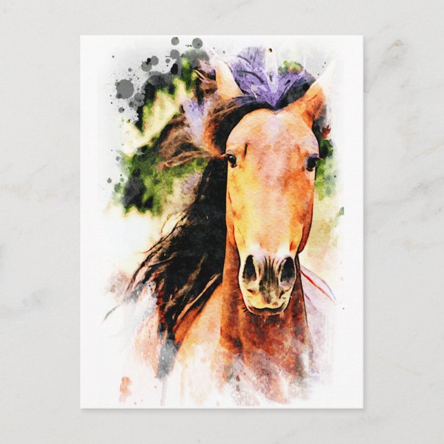 *~* Kunstmalerei Pferdekünstlerische Pferde AR22 Postkarte (Vorderseite)