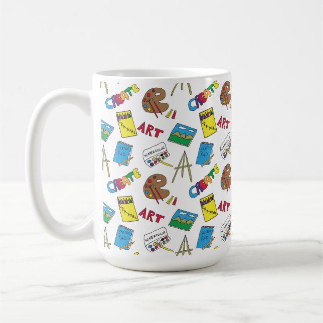 Kunstmaterial, Kunstlehrer, Künstler Kaffeetasse (Links)
