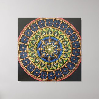 Kunstmauer Mandala, Kunstwerke, Wanddekoration, ei Leinwanddruck