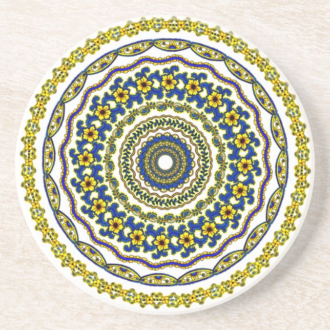 Kunstmeditations-Mandala-Untersetzer Getränkeuntersetzer (Vorne)