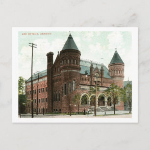 Kunstmuseum, Detroit, 1907 Vintage Postkarte