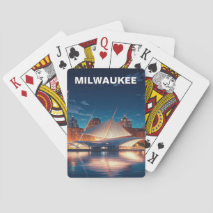 Kunstmuseum Milwaukee bei Nacht Spielkarten