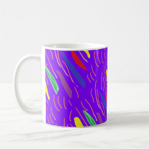 Kunstmuster auf brüchig lila kaffeetasse